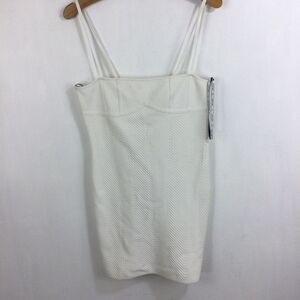 Herve Lege Contour Strappy Bodycon Mini Dress Alabastor RTR Size XL